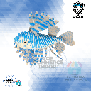 ADORNO PARA  PECERA LION FISH AZUL RAYADO