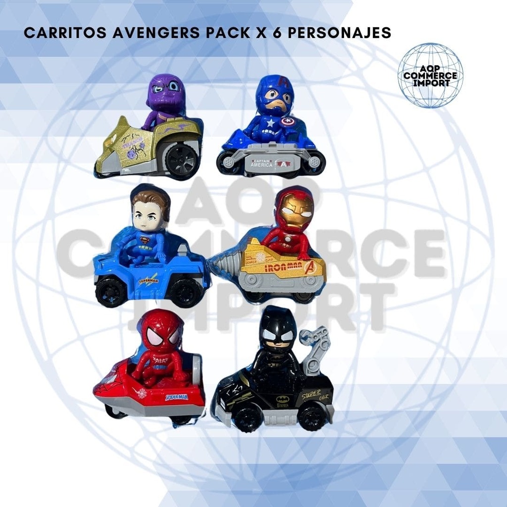 CARRITOS AVENGERS - SUPER HERO ALLOYCAR 6PZ