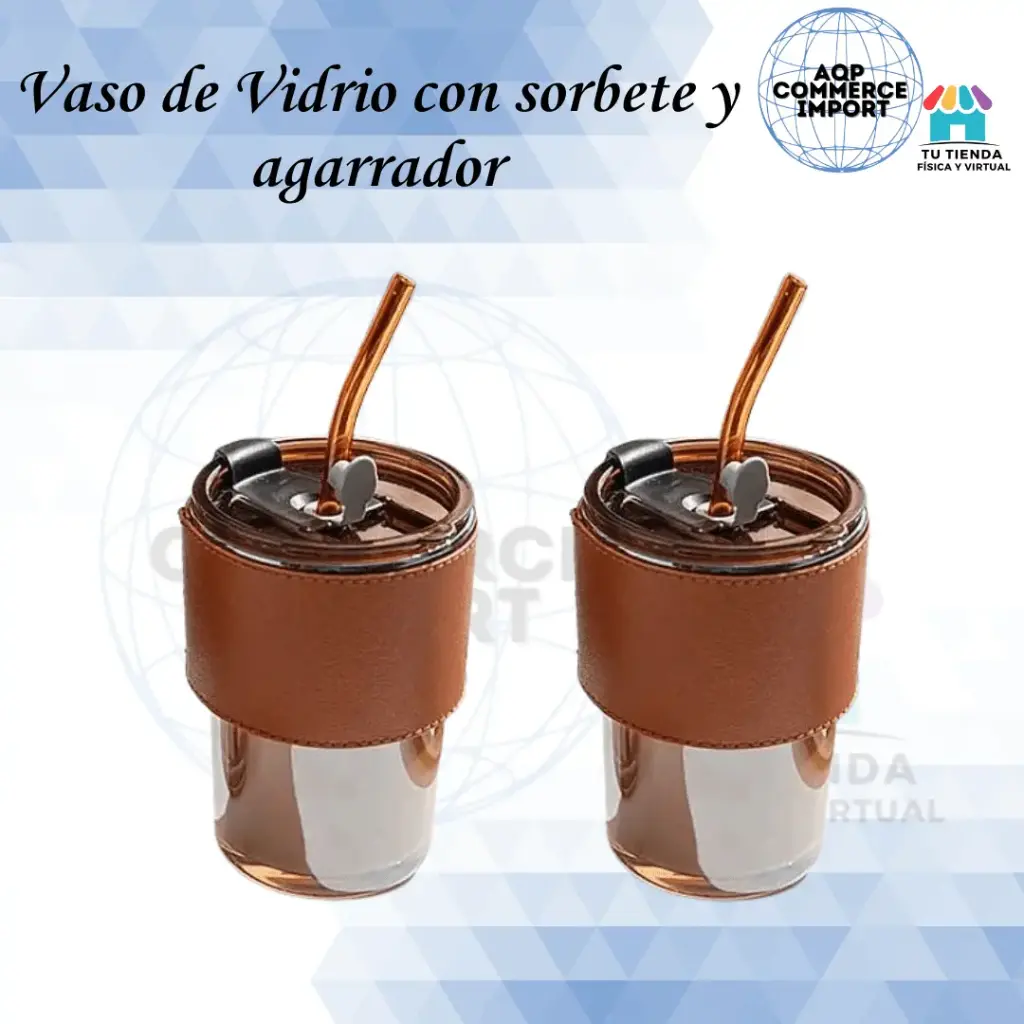 VASO DE VIDRIO CON SORBETE Y AGARRADOR