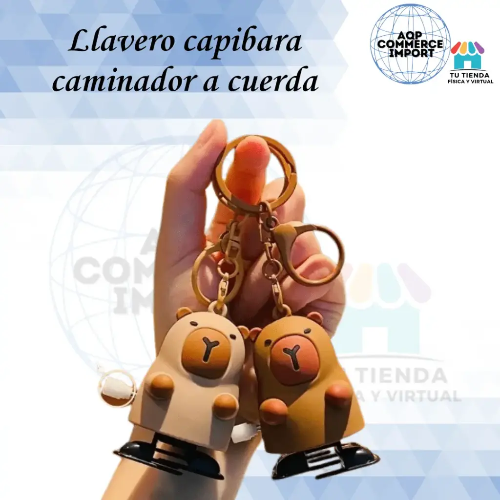 LLAVERO CAPIBARA CAMINADOR A CUERDA
