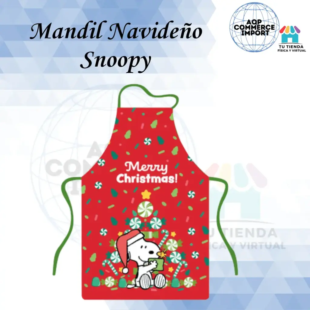 MANDIL NAVIDEÑO IMPERMEABLE SNOOPY