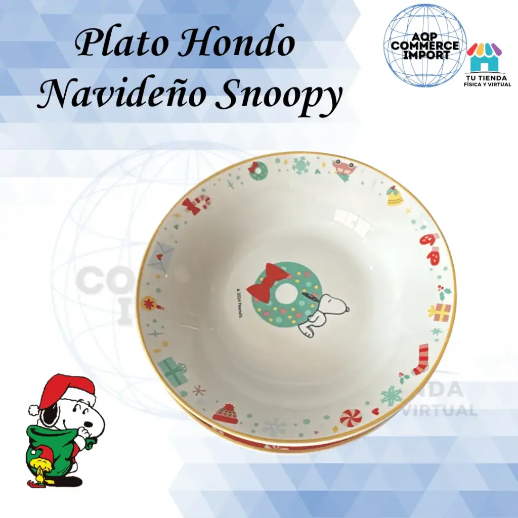 PLATO HONDO NAVIDEÑO SNOOPY