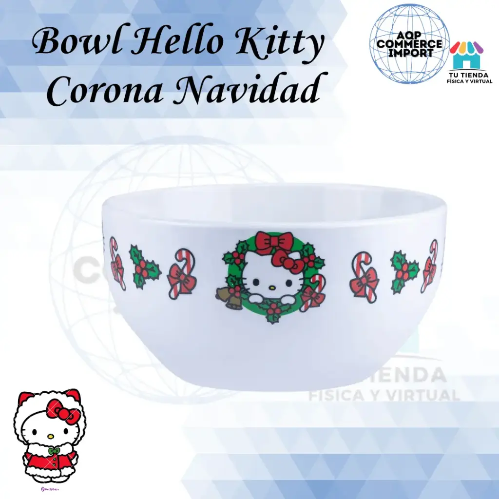BOWL HELLO KITTY CORONA NAVIDAD