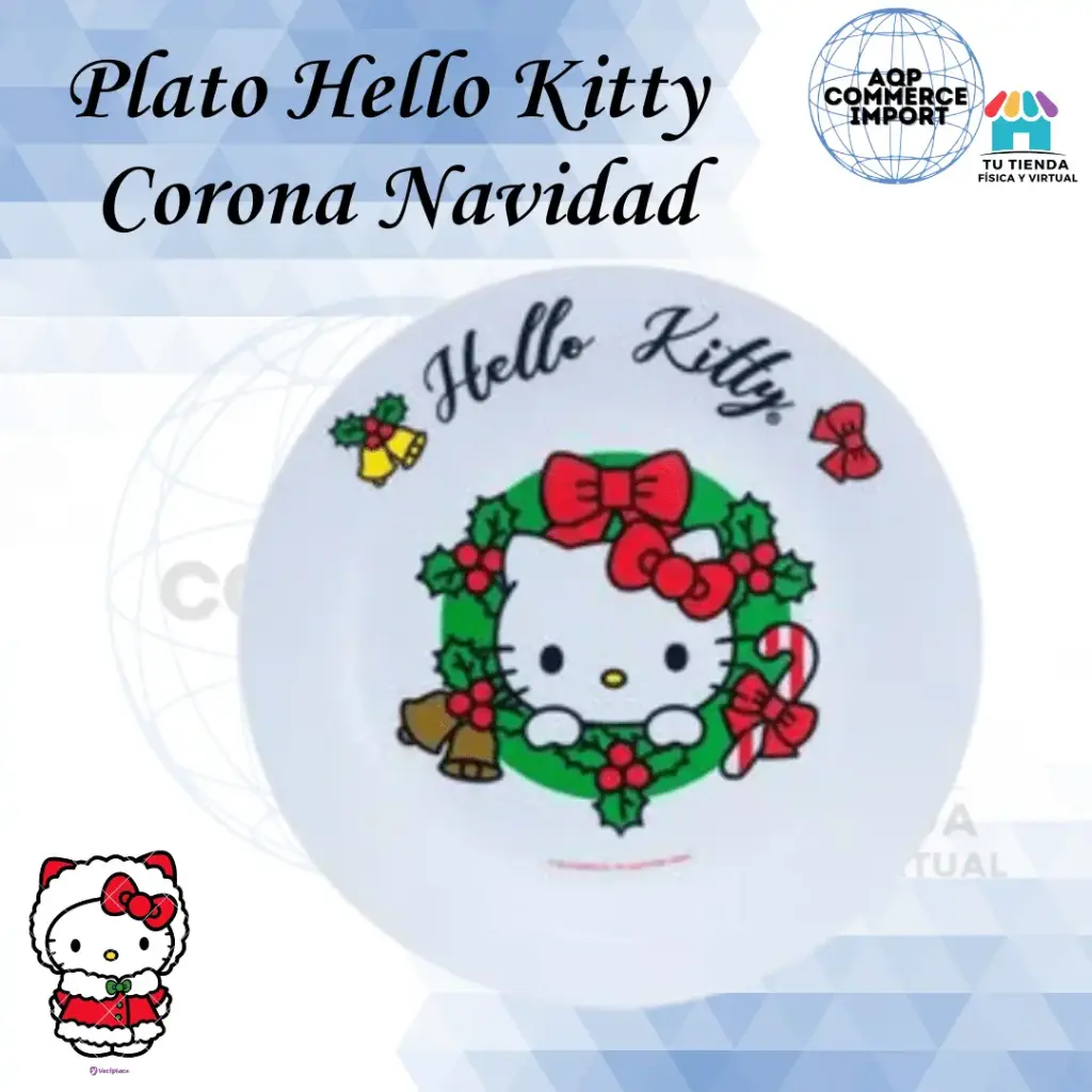 PLATO HELLO KITTY CORONA NAVIDAD