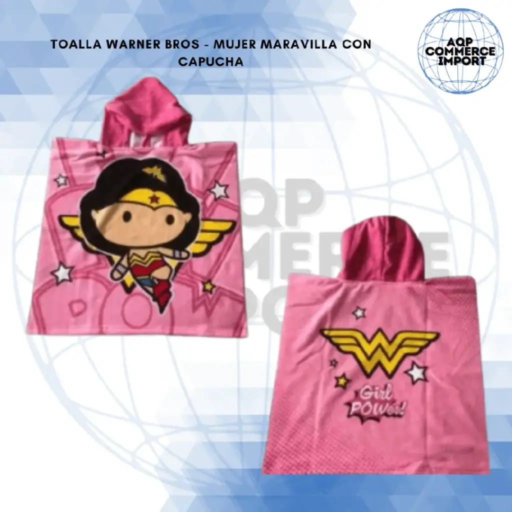 TOALLAS CON CAPUCHA PARA NIÑOS WARNER BROS - LICENCIADAS