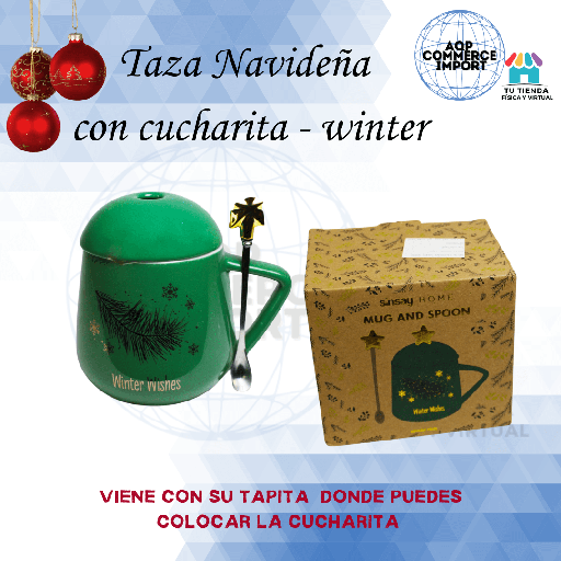 TAZA NAVIDEÑA CON CAJA 
