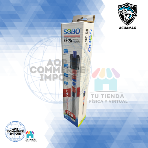 CALENTADOR TERMOSTATO PARA PECERA DE 25 WATTS - SOBO HS-25 