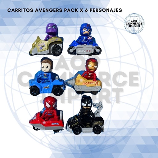 CARRITOS AVENGERS - SUPER HERO ALLOYCAR 6PZ
